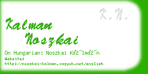 kalman noszkai business card